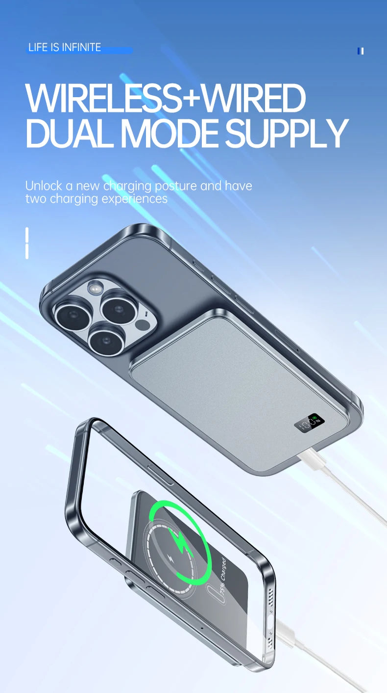 Ultra Thin MagSafe Power Bank LED Display