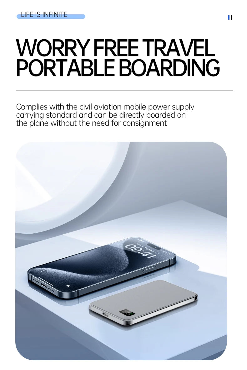 Ultra Thin MagSafe Power Bank LED Display