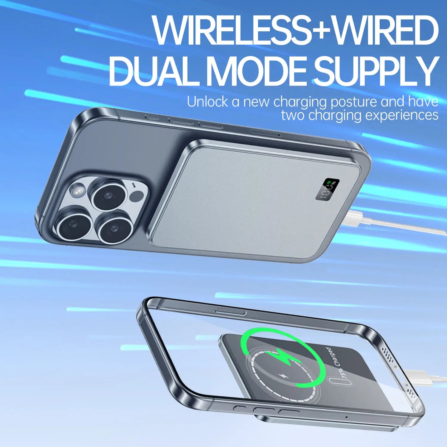 Ultra Thin MagSafe Power Bank LED Display