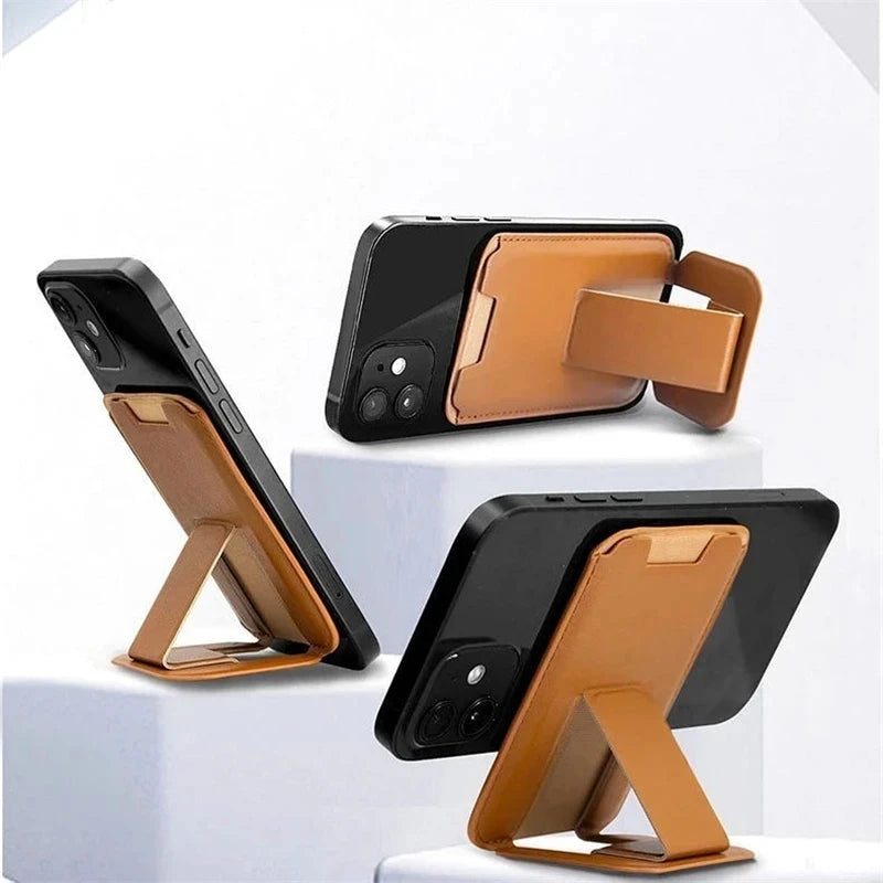 Magnetic Leather Wallet Case Kickstand Card Holder