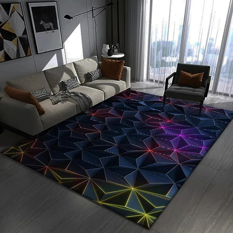 3D Geometric Carpet Large Area Bedroom Gaming