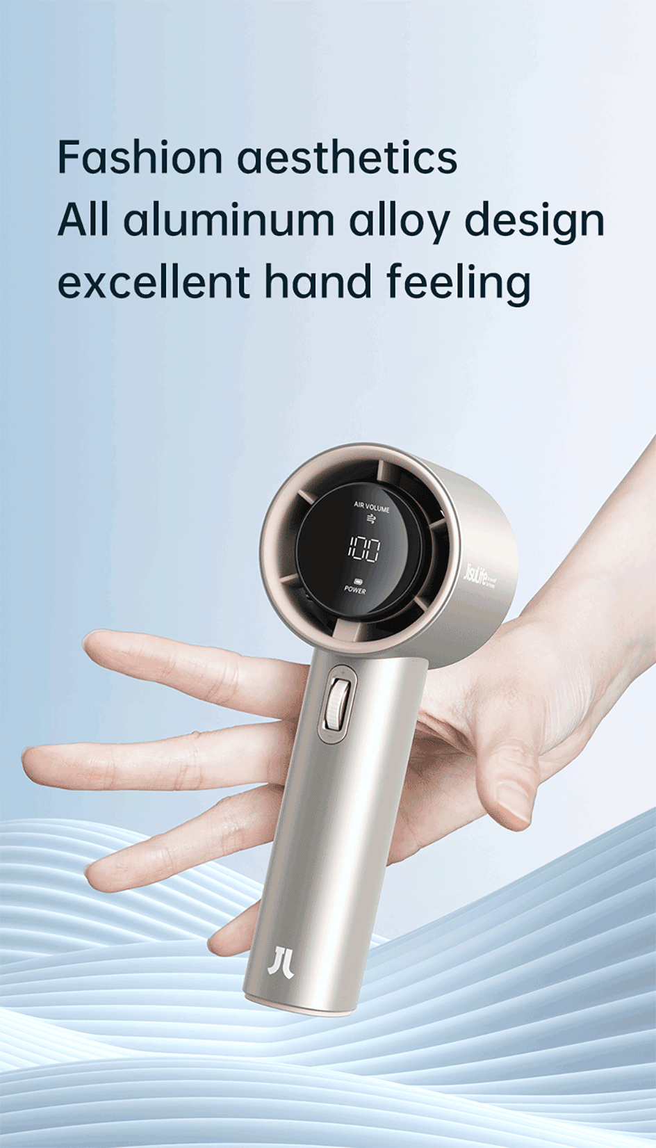 Mini Handheld Fan 100 Speeds LED Display