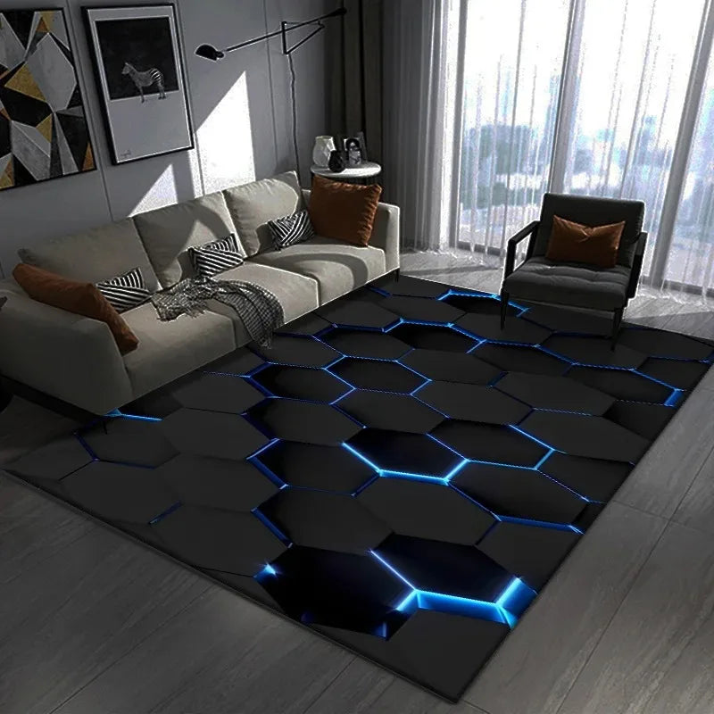 3D Geometric Carpet Large Area Bedroom Gaming