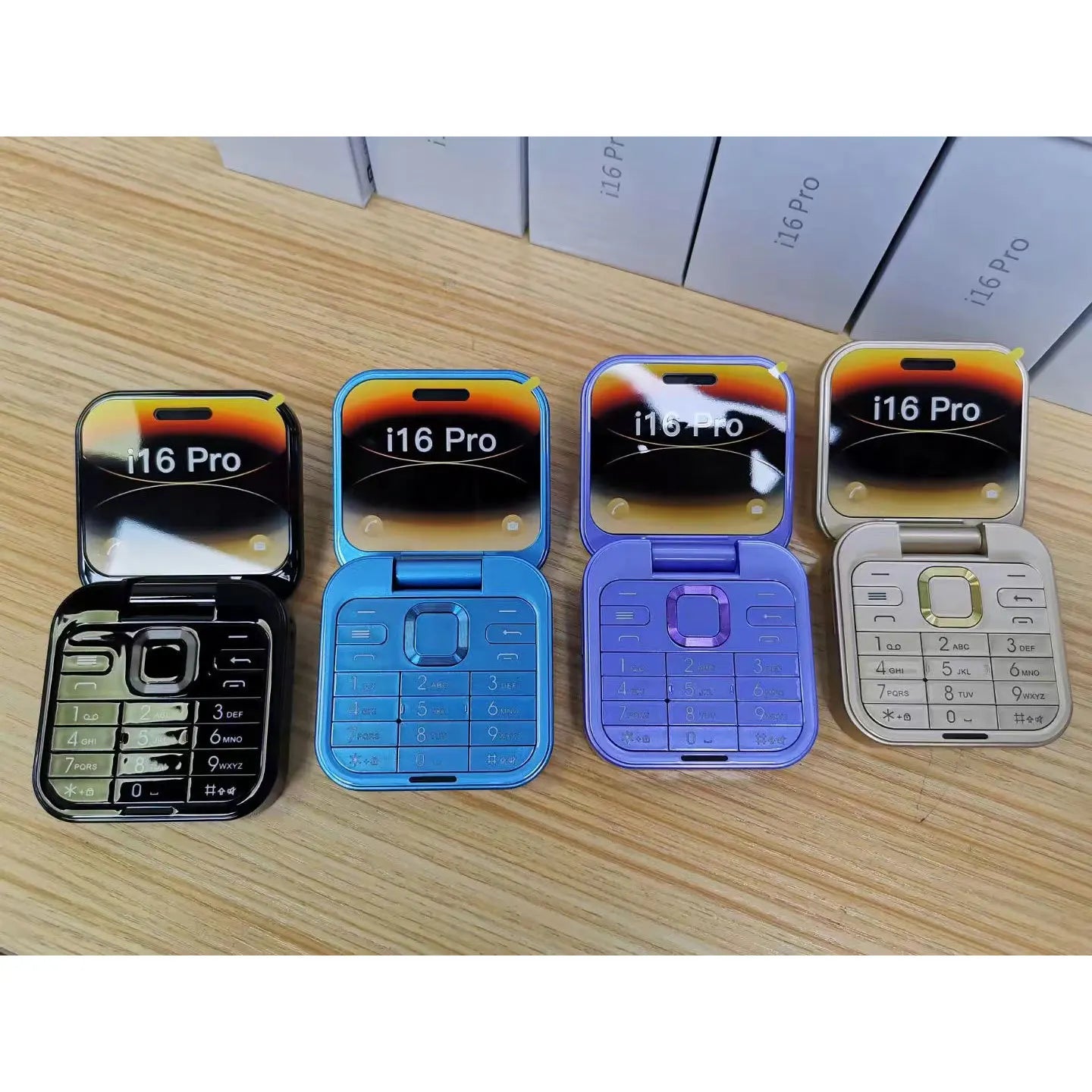 i16 Pro Flip Phone Dual SIM MP3 Flashlight