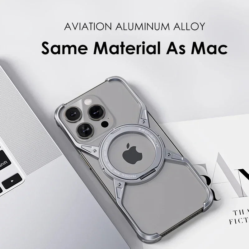 MagSafe Metal Phone Case Shockproof Rimless Design
