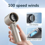 Mini Handheld Fan 100 Speeds LED Display