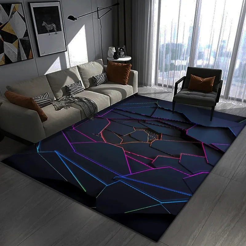 3D Geometric Carpet Large Area Bedroom Gaming