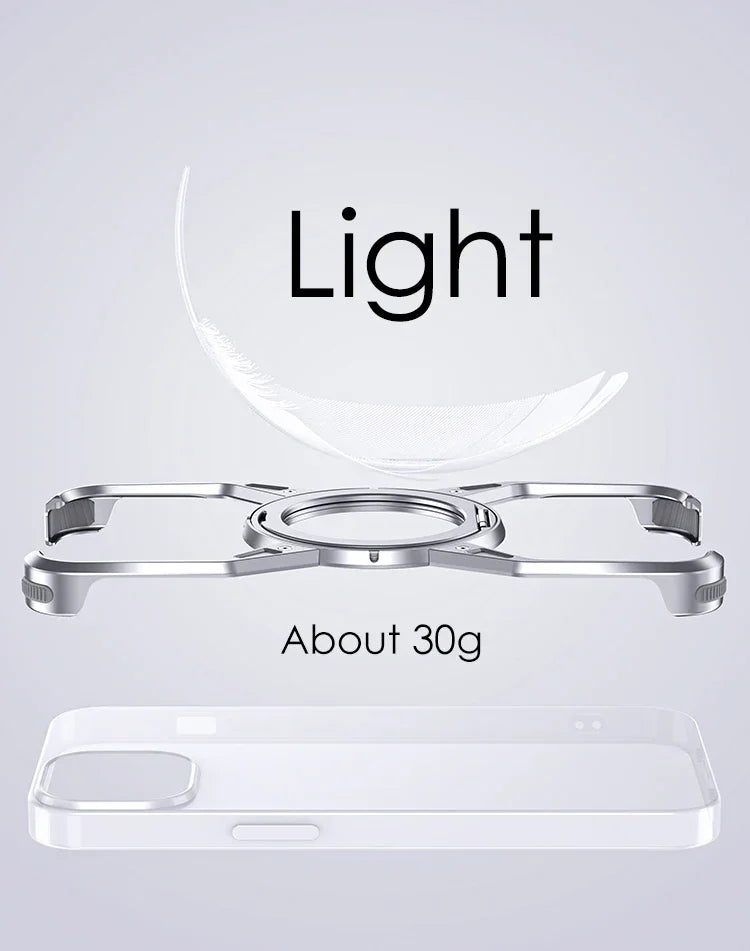 MagSafe Metal Phone Case Shockproof Rimless Design