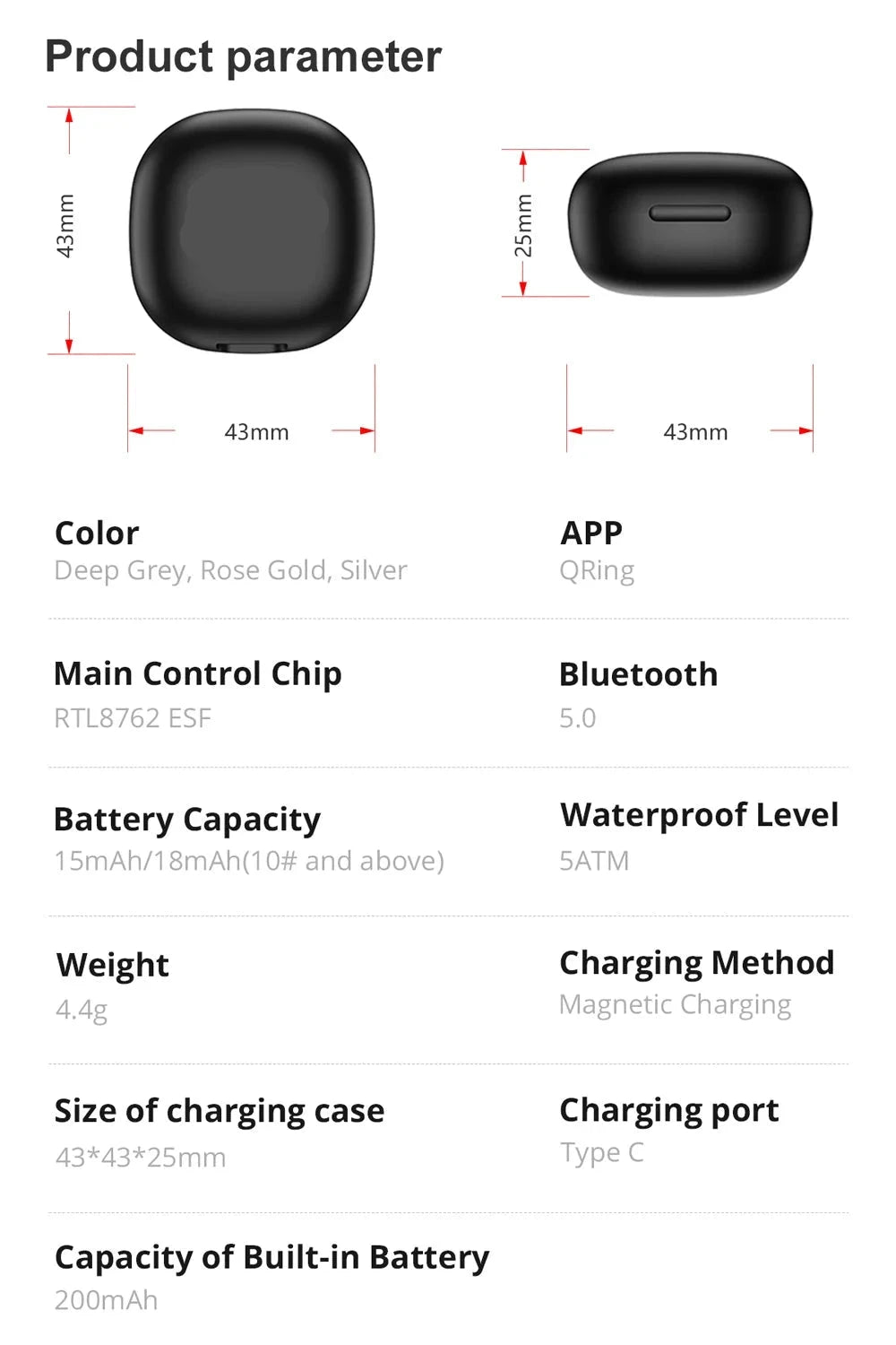COLMI R10 Smart Ring Health Sleep Monitor Waterproof