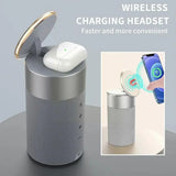4-in-1 Qi Wireless Charging Earphone Audio Magnetic Charger Dock Mini Speaker Bluetooth