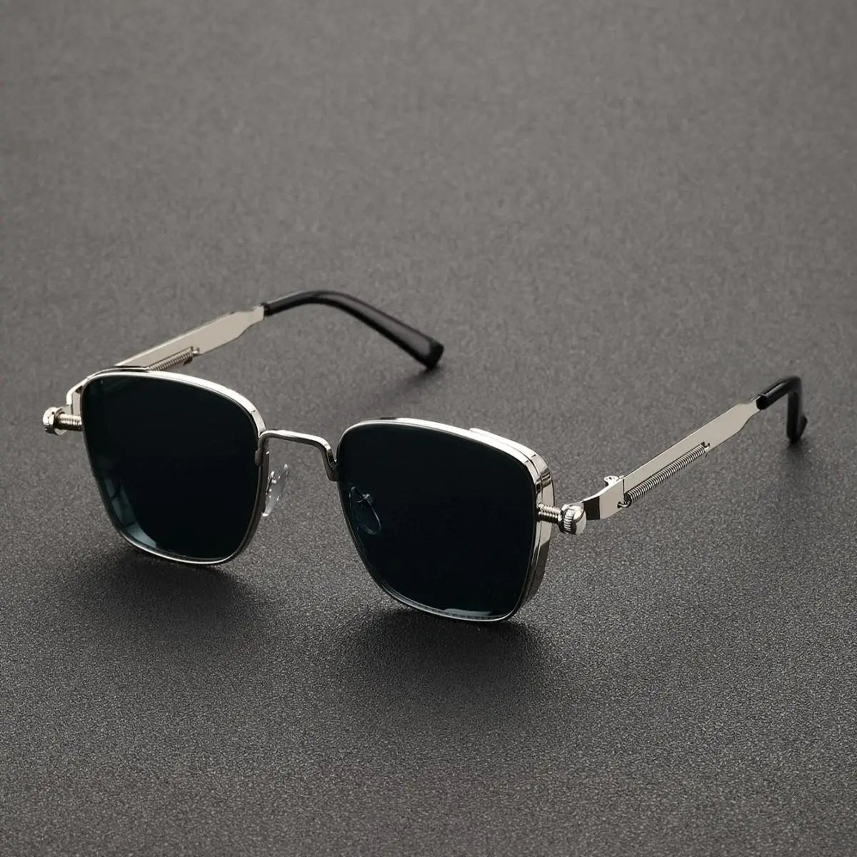 Retro Steampunk Metal Frame Glasses Spring Temples
