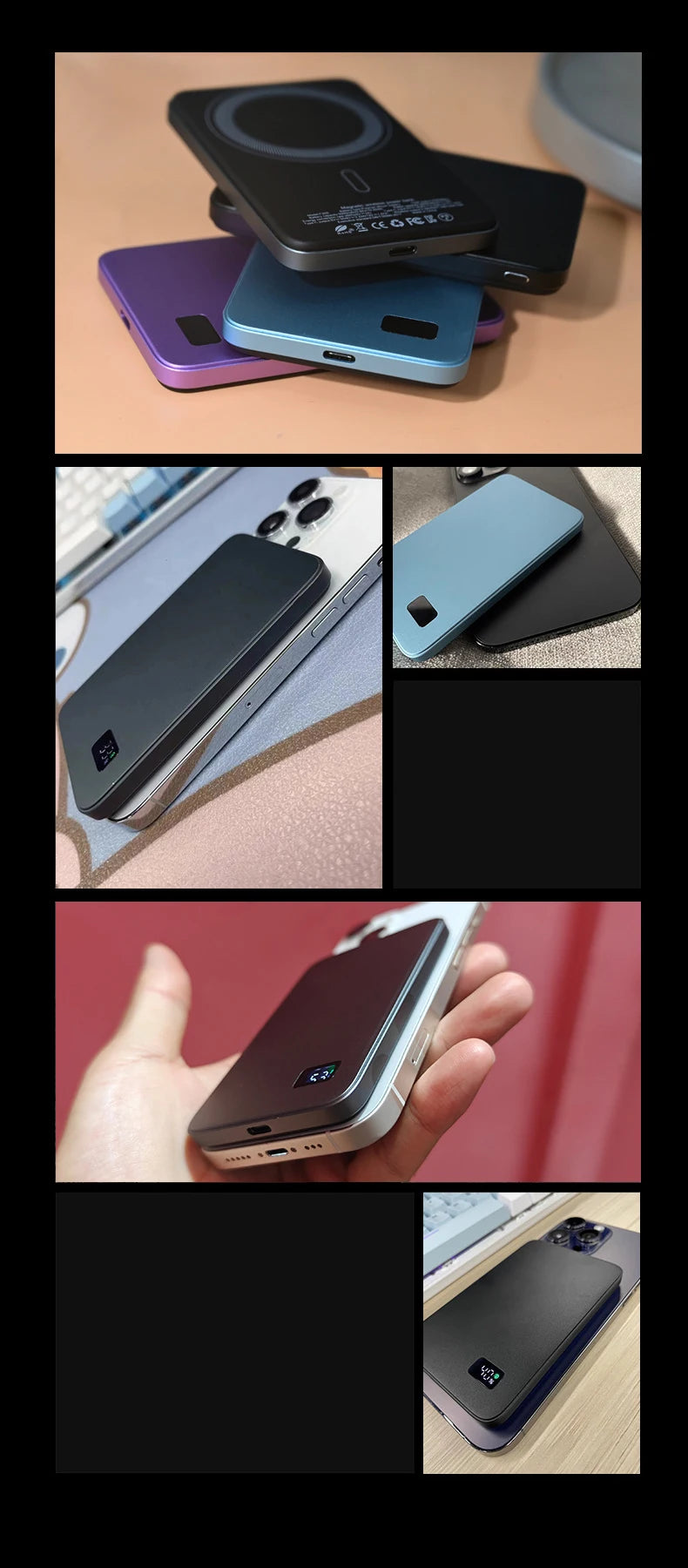 Ultra Thin MagSafe Power Bank LED Display