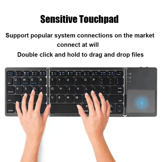 Wireless Folding Mini Keyboard Touch Panel