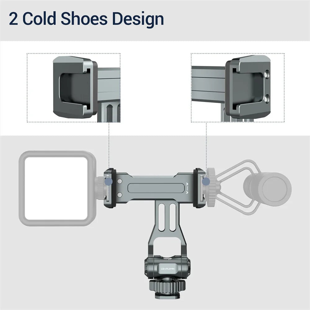 Aluminum Camera Hot Shoe Adapter Dual Cold Shoe