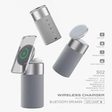 4-in-1 Qi Wireless Charging Earphone Audio Magnetic Charger Dock Mini Speaker Bluetooth