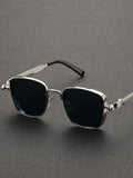 Retro Steampunk Metal Frame Glasses Spring Temples