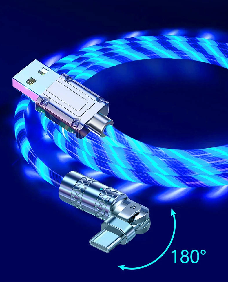 180 Degree LED Rotating Super Fast Data Cable