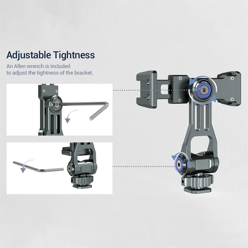 Aluminum Camera Hot Shoe Adapter Dual Cold Shoe