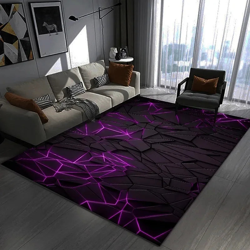 3D Geometric Carpet Large Area Bedroom Gaming