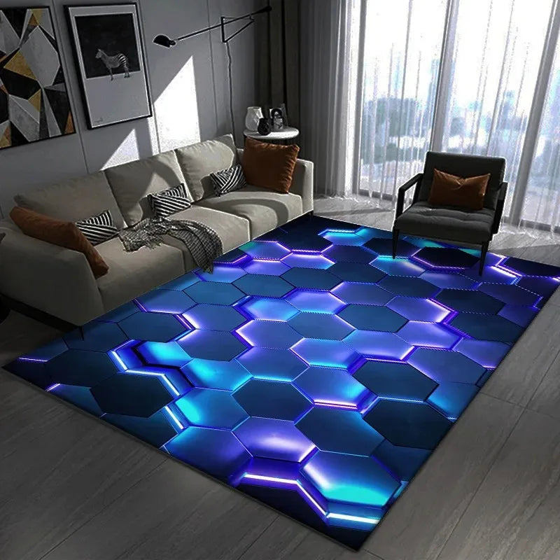 3D Geometric Carpet Large Area Bedroom Gaming