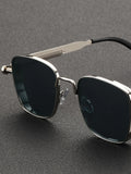 Retro Steampunk Metal Frame Glasses Spring Temples