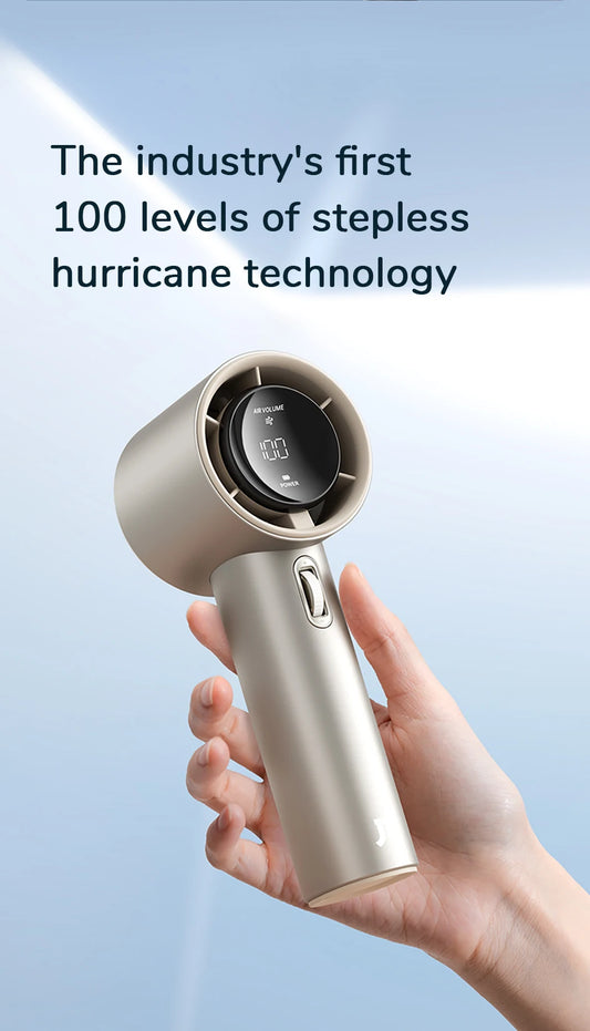 Mini Handheld Fan 100 Speeds LED Display