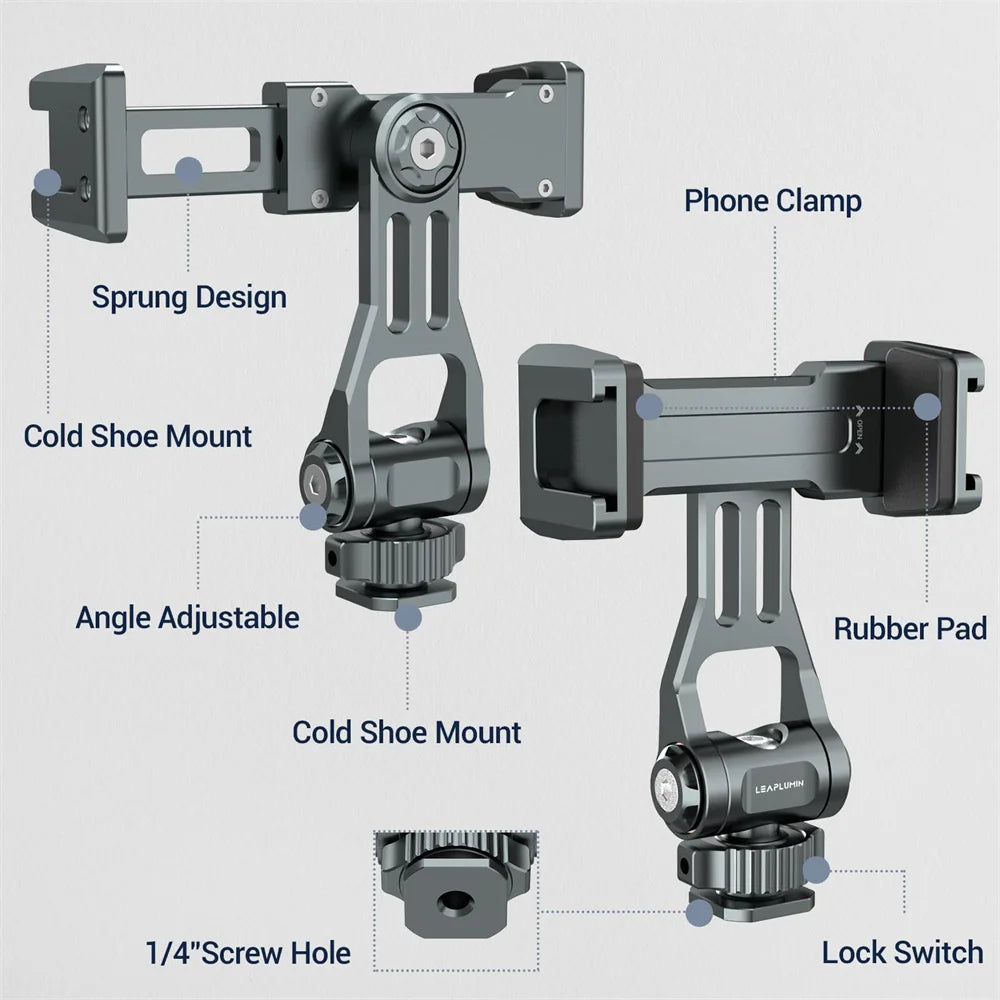 Aluminum Camera Hot Shoe Adapter Dual Cold Shoe