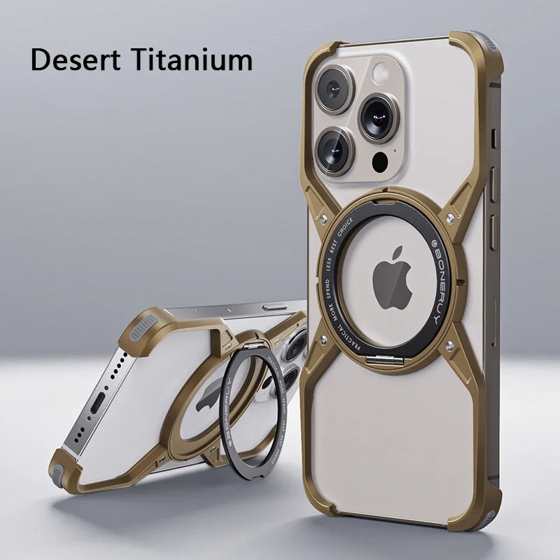 MagSafe Metal Phone Case Shockproof Rimless Design