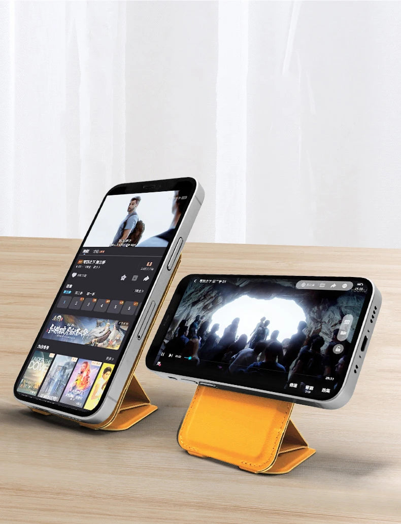 Magnetic Leather Wallet Case Kickstand Card Holder