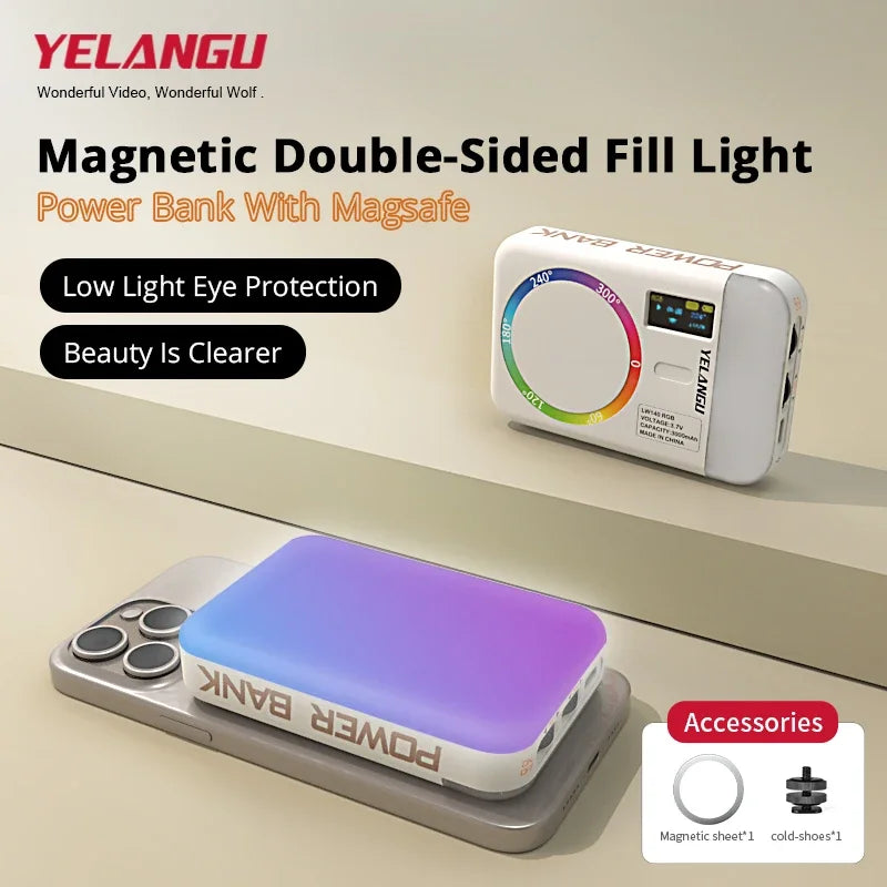 Magnetic RGB Fill Light Wireless Charging