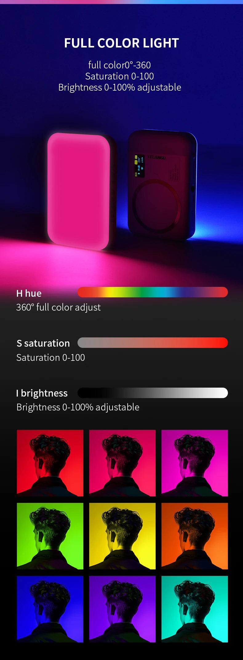 Magnetic RGB Fill Light Wireless Charging